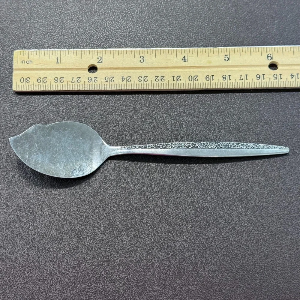 Coventry Stainless Japan Floral Jam Jelly‎ Spoon Notched Leaf Bowl 6 Inch